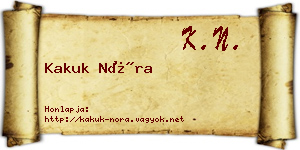 Kakuk Nóra névjegykártya