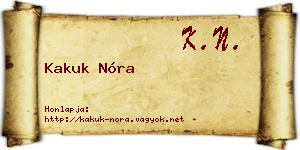 Kakuk Nóra névjegykártya