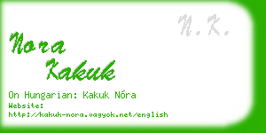 nora kakuk business card