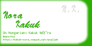 nora kakuk business card